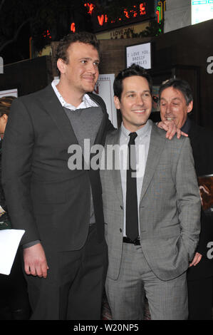 LOS ANGELES, CA. March 17, 2009: Jason Segel (left) & Paul Rudd at the Los Angeles premiere of their new movie 'I Love You, Man' at the Mann's Village Theatre, Westwood. © 2009 Paul Smith / Featureflash Stock Photo