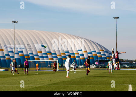 Cardiff Met Uni v Progres Niederkorn in the Europa League Preliminary Round at Leckwith Stadium. Lewis Mitchell/YCPD. Stock Photo