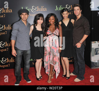 LOS ANGELES, CA. July 27, 2009: Fame stars Walter Perez (left), Anna Maria Perez de Tagle, Naturi Naughton, Kristy Flores & Paul McGill at the Los Angeles premiere of 'Julie & Julia' at Mann Village Theatre, Westwood. © 2009 Paul Smith / Featureflash Stock Photo