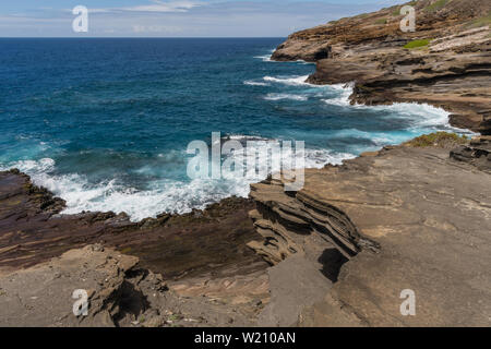 Stunning Lanai lookout vista on Oahu, Hawaii Stock Photo