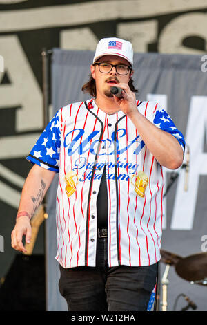 July 4, 2019 - Milwaukee, Wisconsin, U.S - Country singer HARDY (MICHAEL HARDY) during the Summerfest Music Festival in Milwaukee, Wisconsin (Credit Image: © Daniel DeSlover/ZUMA Wire) Stock Photo