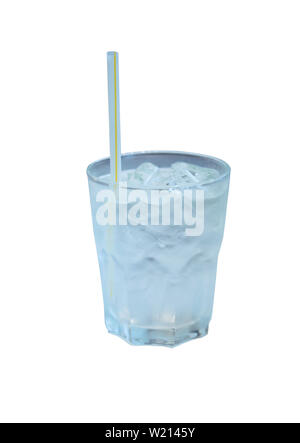 Water ice in the glass on a white background. Stock Photo