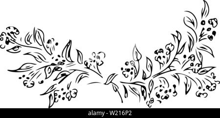 Hand drawn illustration of abstract roses or peonies flowers isolated on white. Floral design elements for invitations, greeting cards, posters, blogs Stock Vector