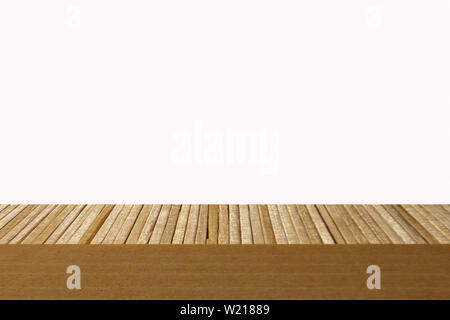 Isolated Hard wood terrace on the white background with clipping path. Stock Photo