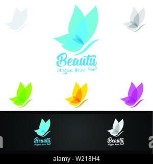 Butterfly Colors Logo Stock Vector