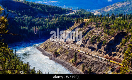 Freight trains and the Thompson River Fraser Canyon British Columbia ...