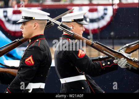 Washington, United States. 04th July, 2019. Military performance at the National Mall in Washington, DC during the Independence Day on July 4. Credit: SOPA Images Limited/Alamy Live News