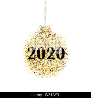 Nappy new year 2020 confetti postcard decoration. For print and web winter seasonal greetings. Retro style beautiful holidays celebratin card. Stock Vector