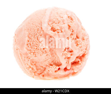 A bullet Blood orange ice cream - top view isolated on white background Stock Photo