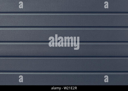 Dark Blue Horizontal Panel Texture Background, Matte Grooved Metal Siding Pattern, Industrial Modern Wall Surface for Design, Architecture, Stock Photo