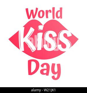 World kiss day vector with kiss icons on white background Stock Vector