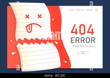 404  error page not found miss paper with  background  design template for website background graphic Stock Vector