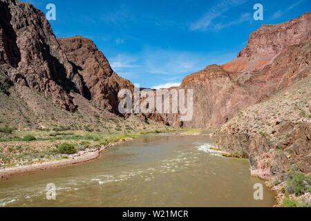 Colorado River, Canyon Landscape, Grand Canyon National Park, Arizona, USA Stock Photo