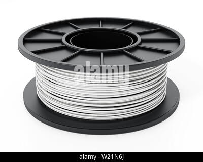 Generic new 3D filament isolated on white background. 3D illustration. Stock Photo