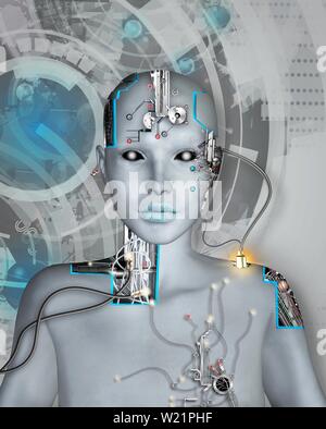 Android thinking, conceptual illustration Stock Photo - Alamy