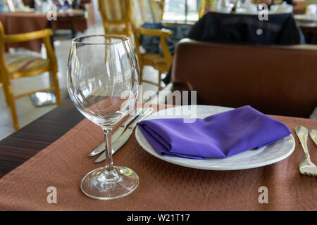 Served table in a restaurant Stock Photo