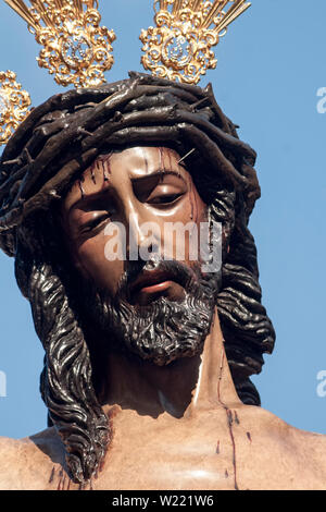 Step of mystery of the Brotherhood of St. Benedict, Holy Week in Seville Stock Photo