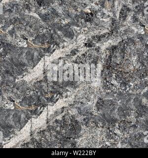Gray granite stone texture. Natural, solid patterned abstract. Seamless square background, tile ready. Stock Photo