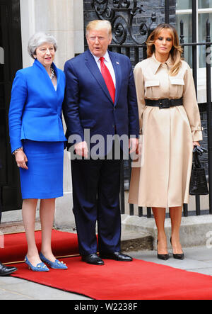 Prime Minister Theresa May, US President Donald Trump at No.10 Downing ...