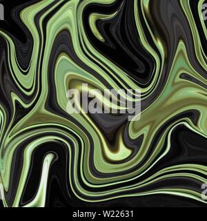 Oil paint mixup of black and green colors - perfect cool art background or wallpaper Stock Photo