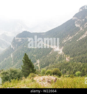 Massif and mountain peak El Pedraforca. It is one of the most emblematic mountains of Catalonia, Spain, the district of Bergada, in the province of Ba Stock Photo