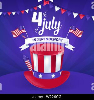 4th of July America Independence Day Vector Illustration Background Stock Vector