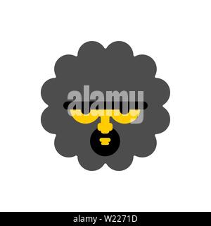 Caveman face isolated. Prehistoric man head. Ancient man Stock Vector