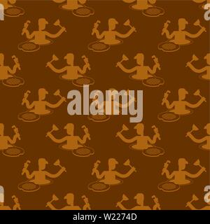 Plumber pattern seamless. Working in Sewer background. vector texture Stock Vector