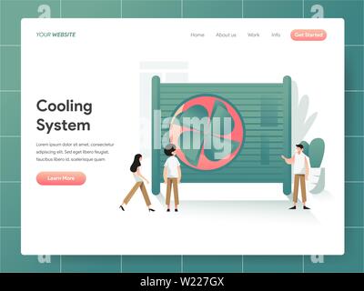 Cooling System Illustration Concept. Modern design concept of web page design for website and mobile website.Vector illustration EPS 10 Stock Vector