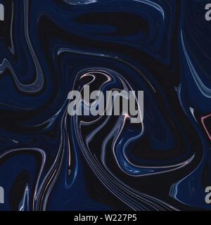 Cool oil paint mixup of dark blue and black colors - perfect cool art background or wallpaper Stock Photo