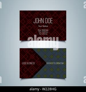 Abstract Colorful Modern Styled Business Card Template Creative Design, Back and Front Side - Illustration in Freely Editable Vector Format Stock Vector