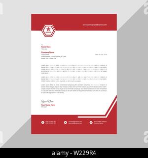 Red Letterhead Template Stock Vector