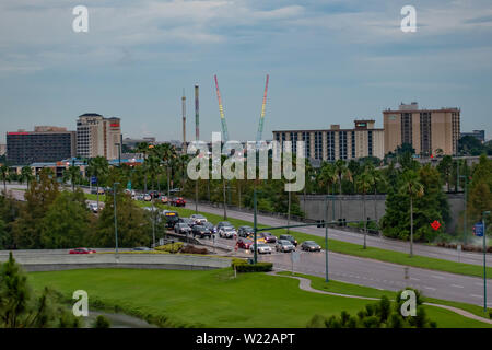 Orlando, Florida. June 13, 2019. Panoramic view of  hotels and attractions at International Drive area. Stock Photo