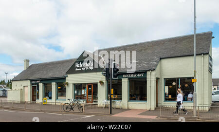 Valerio's Famous Fish and chips, a traditional chip shop - Take away and restaurant in Lanark, Scotland Stock Photo