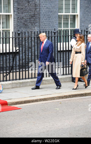 US President Donald Trump, Greets UK Prime Minister Theresa May, at No10 Downing Street London. 04.06.19 Featuring: Donald Trump Where: London, United Kingdom When: 04 Jun 2019 Credit: WENN.com Stock Photo