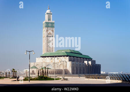 Panoramic Views of Hassan II Mosque in Casablanca, Morocco. Stock Photo