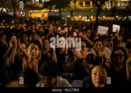 Thousands of protesters took part in a 'Hong Kong Mothers' Rally in Chater Garden, Central. They demand for the total withdrawal of the extradition bill and release all the activists who were arrested during the anti extradition bill protests during the past month. Stock Photo