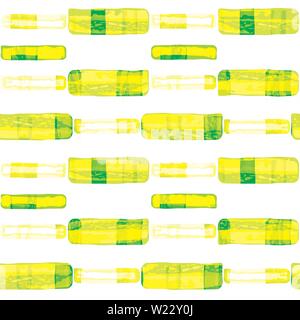 Hand drawn zesty rectangles resembling lemon and lime peel. Seamless geometric vector pattern on white background with transparent layers. Great for Stock Vector