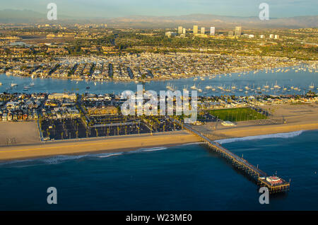 aerial stock photo of Newport Beach California Stock Photo