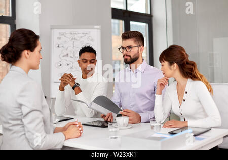 recruiters having job interview with employee Stock Photo