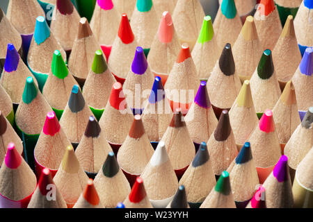 A set of colored pencils for drawing macro photography. Stock Photo