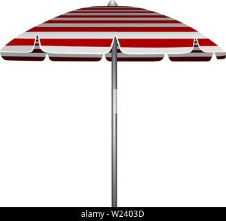 red and white stripes beach umbrella illustration vector Stock Vector