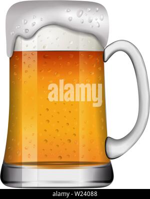 beer mug glass  realistic illustration vector Stock Vector