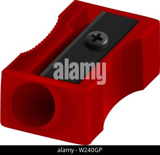 red pencil sharpener realistic illustration vector Stock Vector