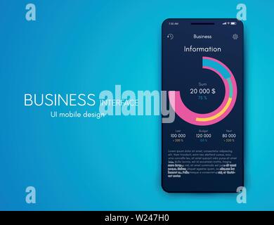 Vector graphics mobile infographics with four options. Template for creating mobile applications, workflow layout, diagram, banner, web design Stock Vector