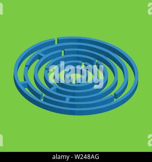 Isometric maze, labyrinth solution concept vector illustration eps 10 Stock Vector