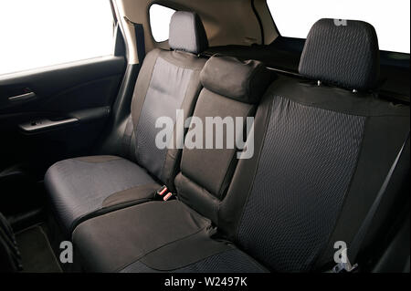 Clean back seats of SUV car isolated on white background Stock Photo