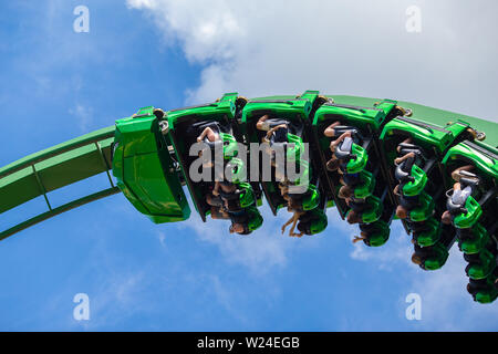 The Incredible Hulk Coaster. Universal Studios. Universal's Islands of Adventure. Orlando. Florida. USA Stock Photo