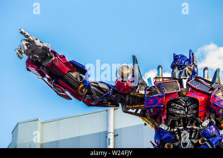 Universal Studios. Entrance of Transformers 3D ride Stock Photo