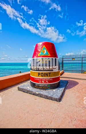 Southernmost point in continental. 90 miles to Cuba. Home of the Sunset. Key West. Florida. USA. Stock Photo